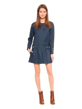 SEE BY CHLOE Denim Drop-Waist Dress.